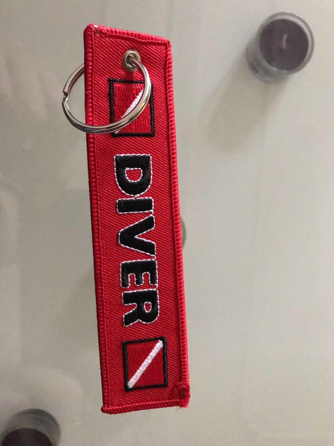 Customer photo review of Embroided Key Chain: Diver