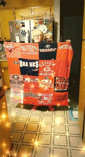 T-shirt quilt featuring atlanta braves, georgia bulldogs by JESSICA from GA