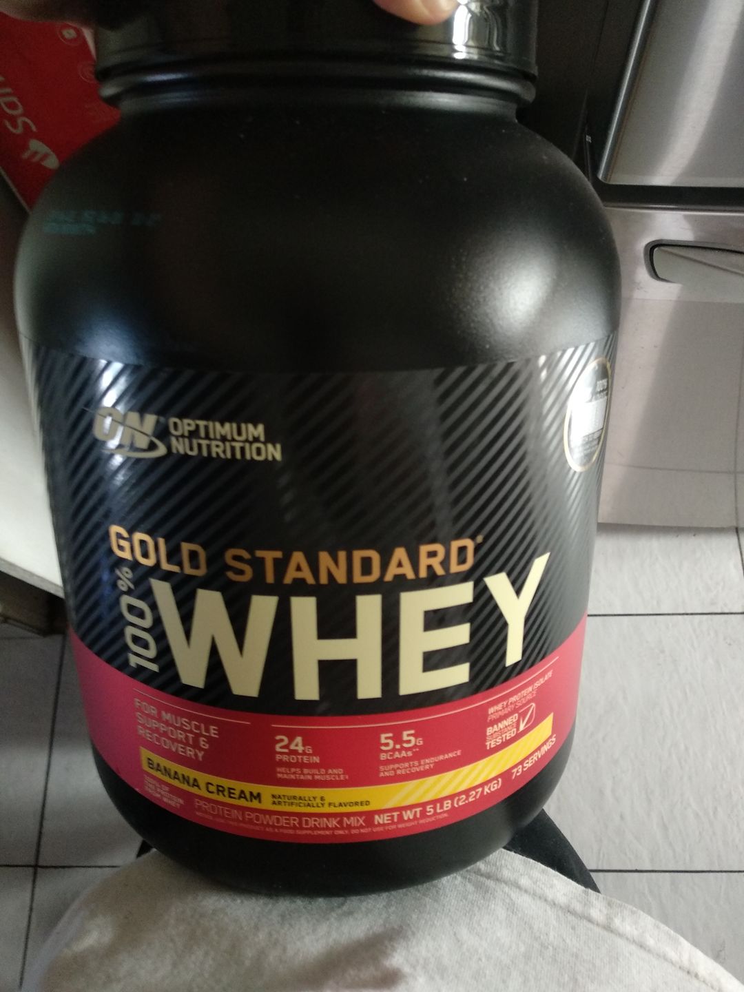 Customer photo review of Optimum Nutrition Gold Standard 100% Whey Proteina 5 Lb