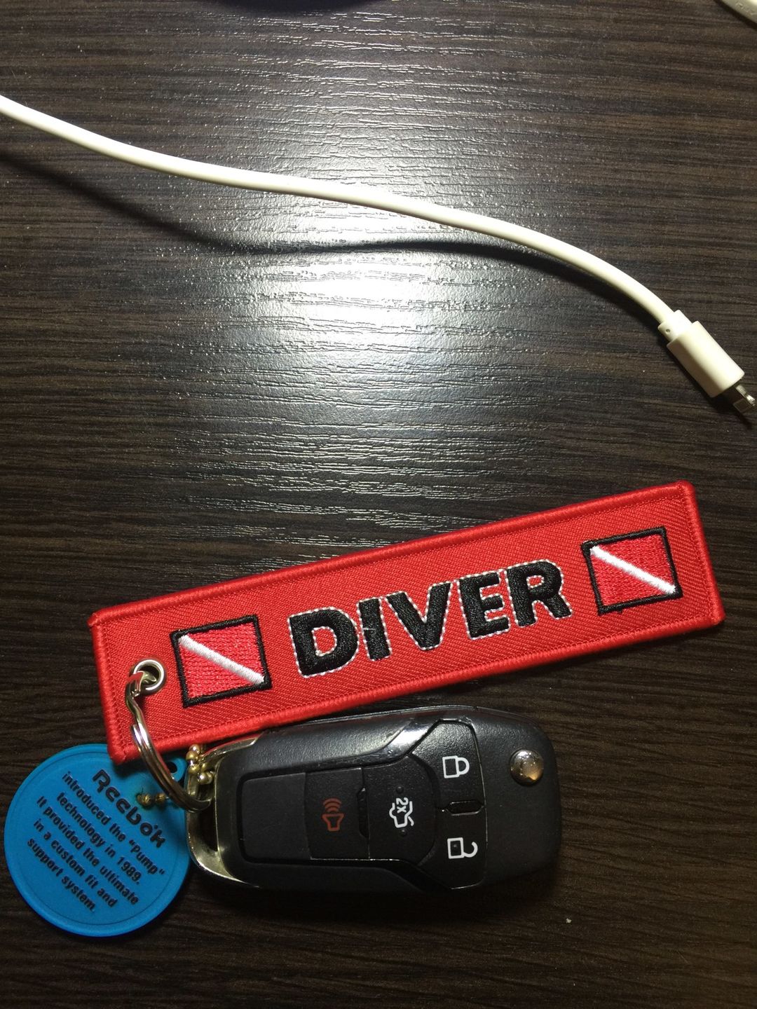 Customer photo review of Embroided Key Chain: Diver