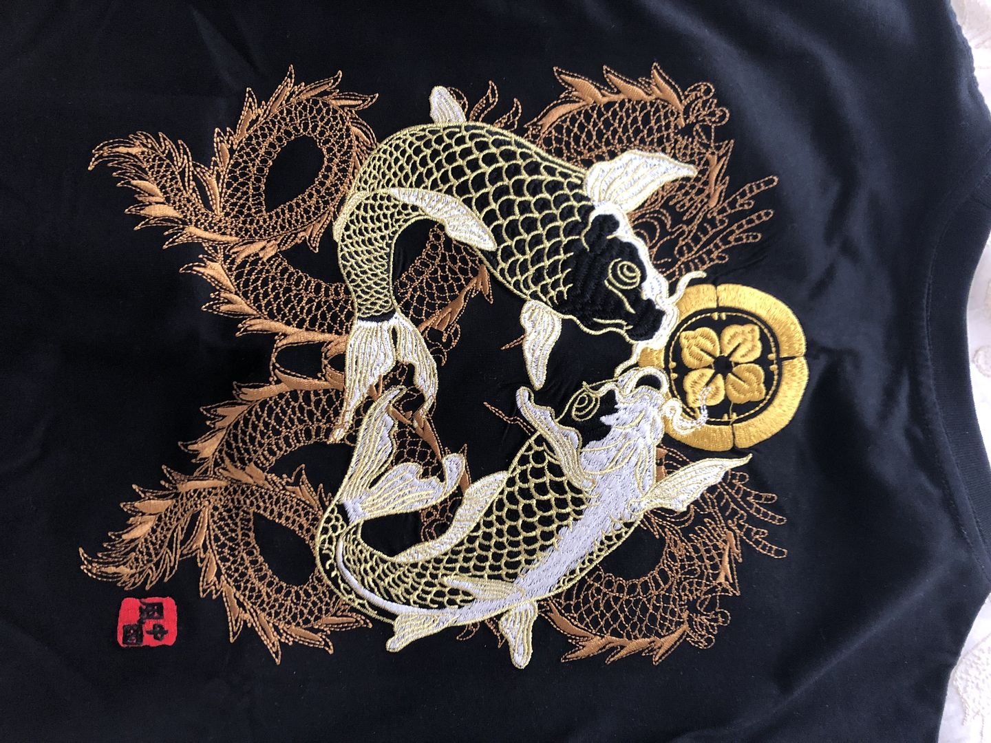 Customer photo review of Double Dragon & Koi Sukajan T-shirt
