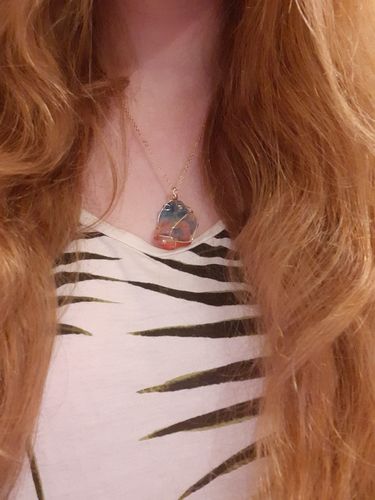 Customer photo review of Aqua Rosa Crystal Pendant