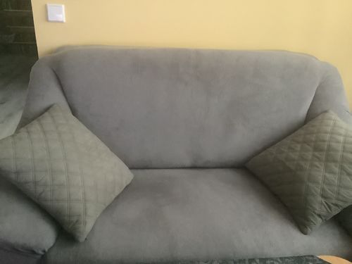 Customer photo review of Hellgrau - Sofabezüge aus Samt für klassische und Ecksofas - Das Haus der Überzüge