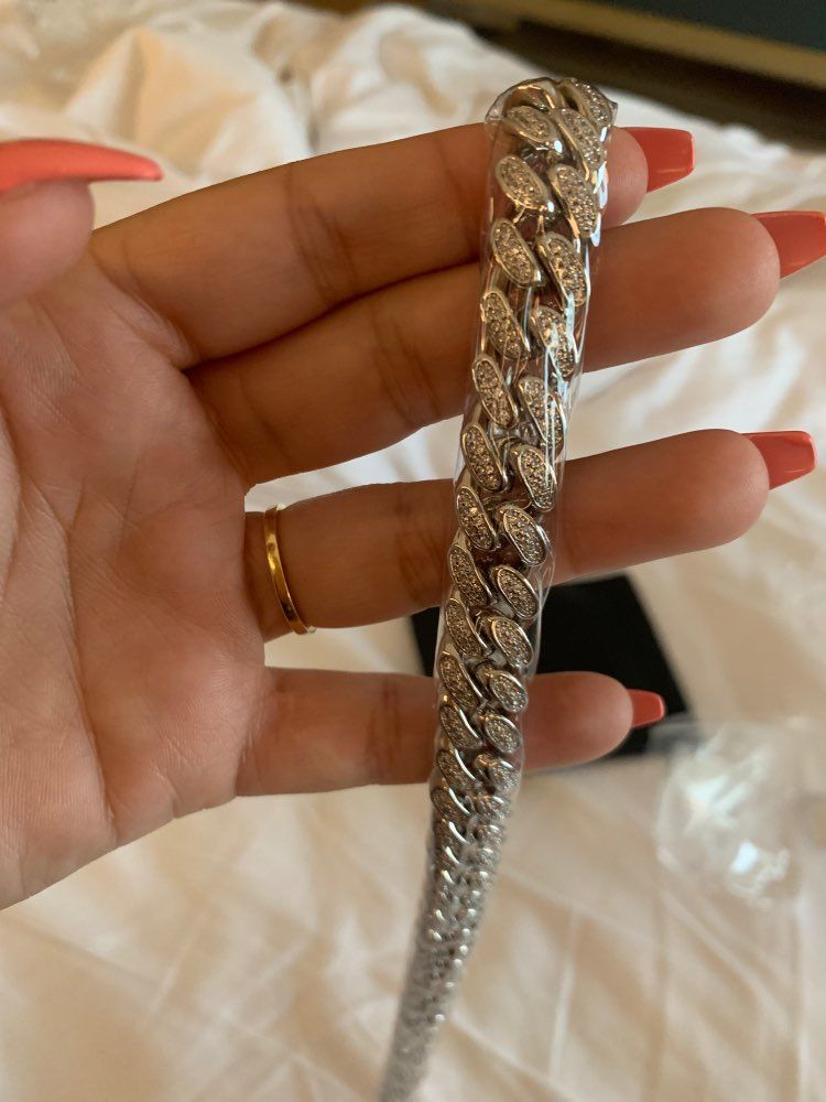 Customer photo review of 12mm Iced Out Miami Cuban Link Chain