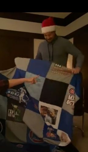 T-shirt quilt featuring chicago cubs by Lori from IA