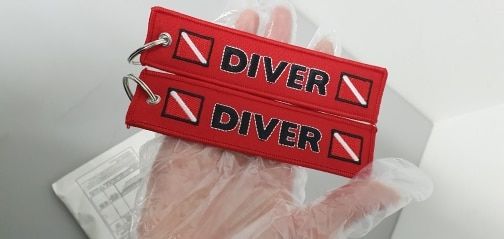Customer photo review of Embroided Key Chain: Diver