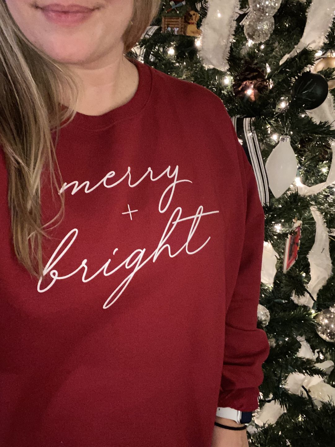 Customer photo review of Merry And Bright White Script
