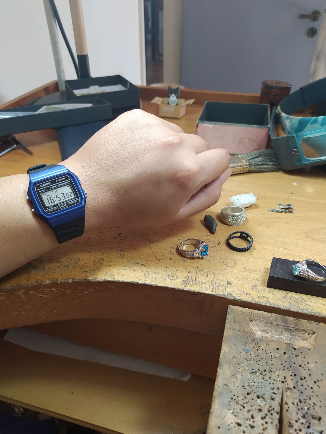 Customer photo review of Reloj Casio Vintage F-91WM-2ADF Azul/Negro