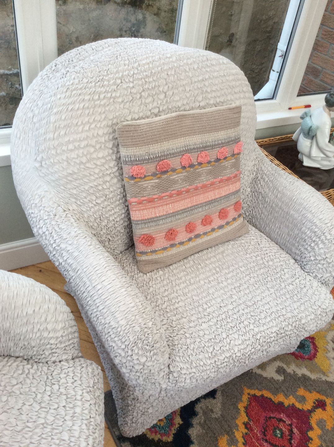 Customer photo review of Arm Chair - Pearl   Microfibra