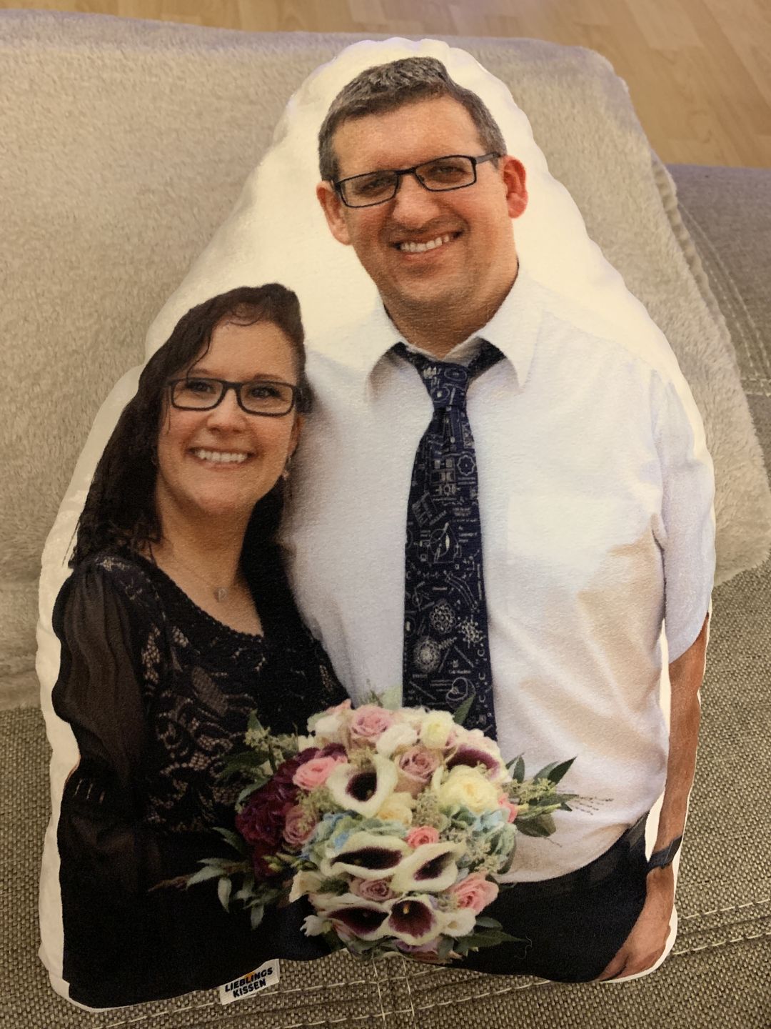 Customer photo review of Personalisiertes Pärchenkissen