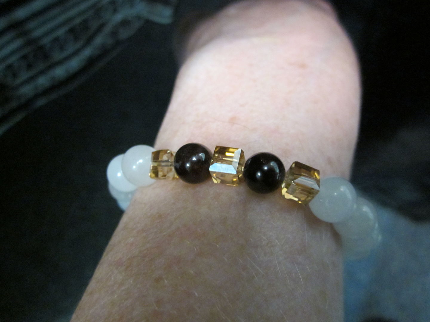 Customer photo review of Natural White Chalcedony Positivity Bracelet