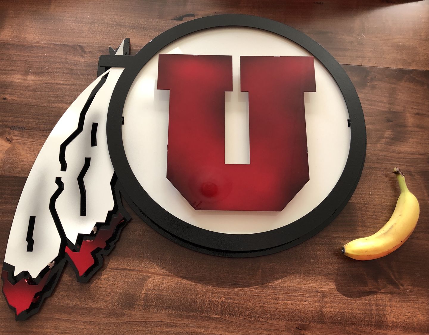 Customer photo review of University of Utah 3D Vintage Metal Art 23" x 21"