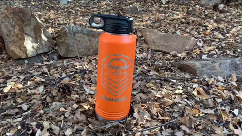 Customer photo review of Crank Style Emblem Water Bottle