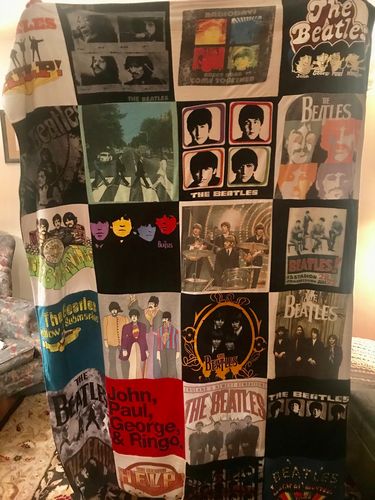T-shirt quilt with music, rock themes by ron from VA