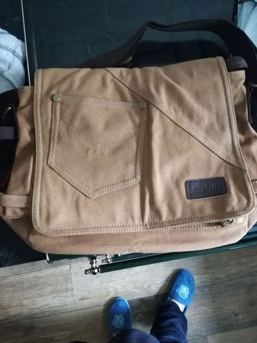 Customer photo review of Vintage Canvas Satchel Messenger Bag