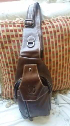 Customer photo review of Genuine Leather Vintage Chest Bag