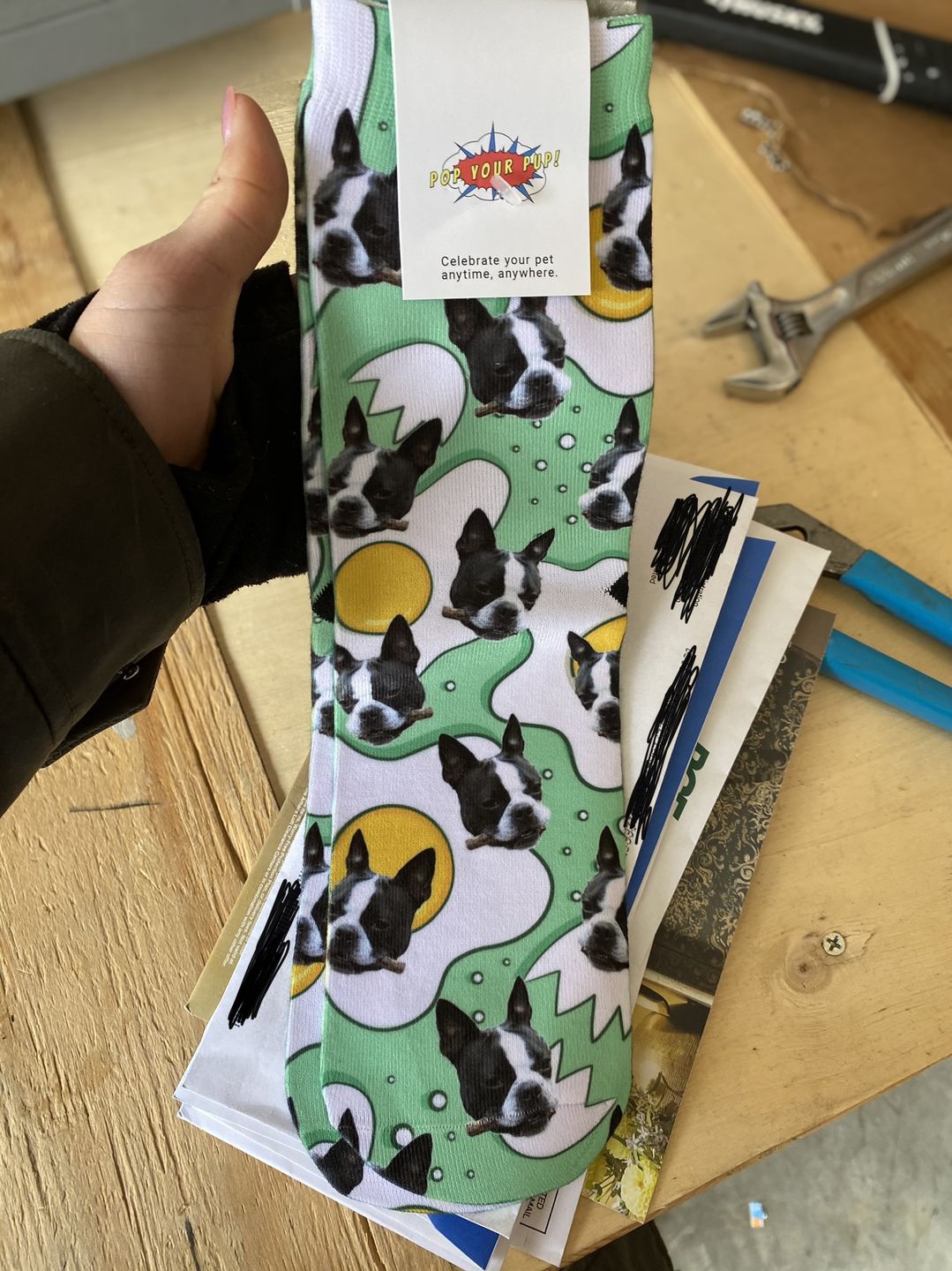 Customer photo review of Custom Pet Socks