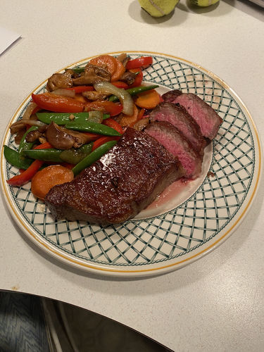 Customer photo review of New York Strip Steak, 14oz, Prime