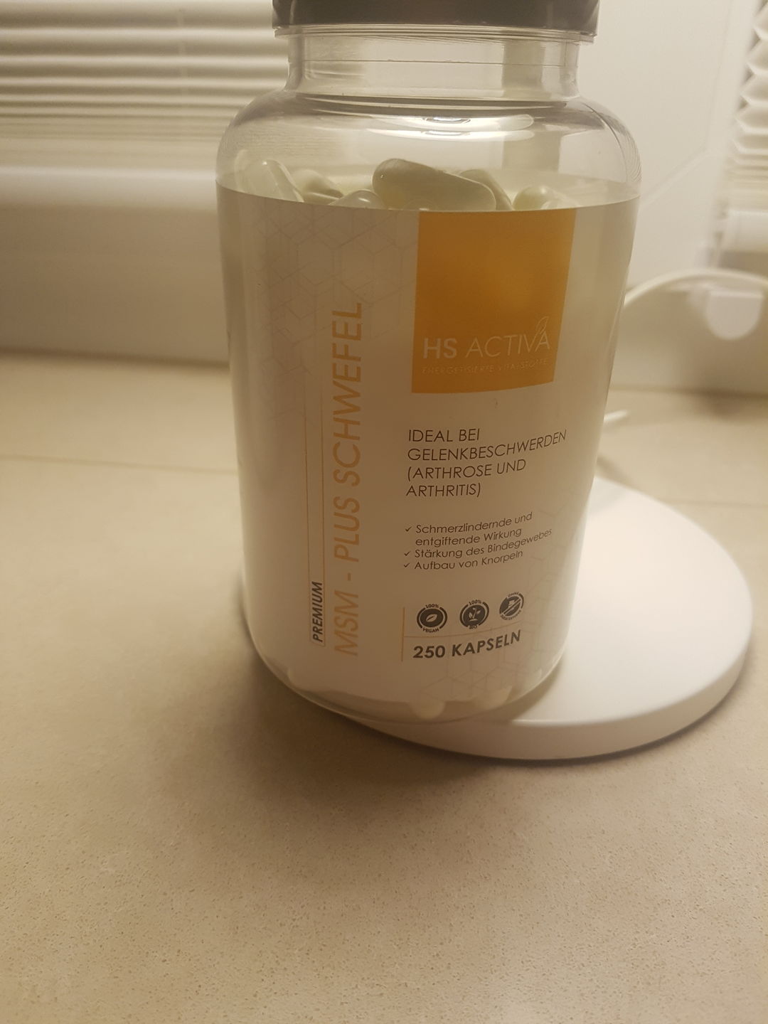 Customer photo review of Gelenk Komplex (MSM Plus Schwefel) - (250 Kapseln oder 800g Pulver)