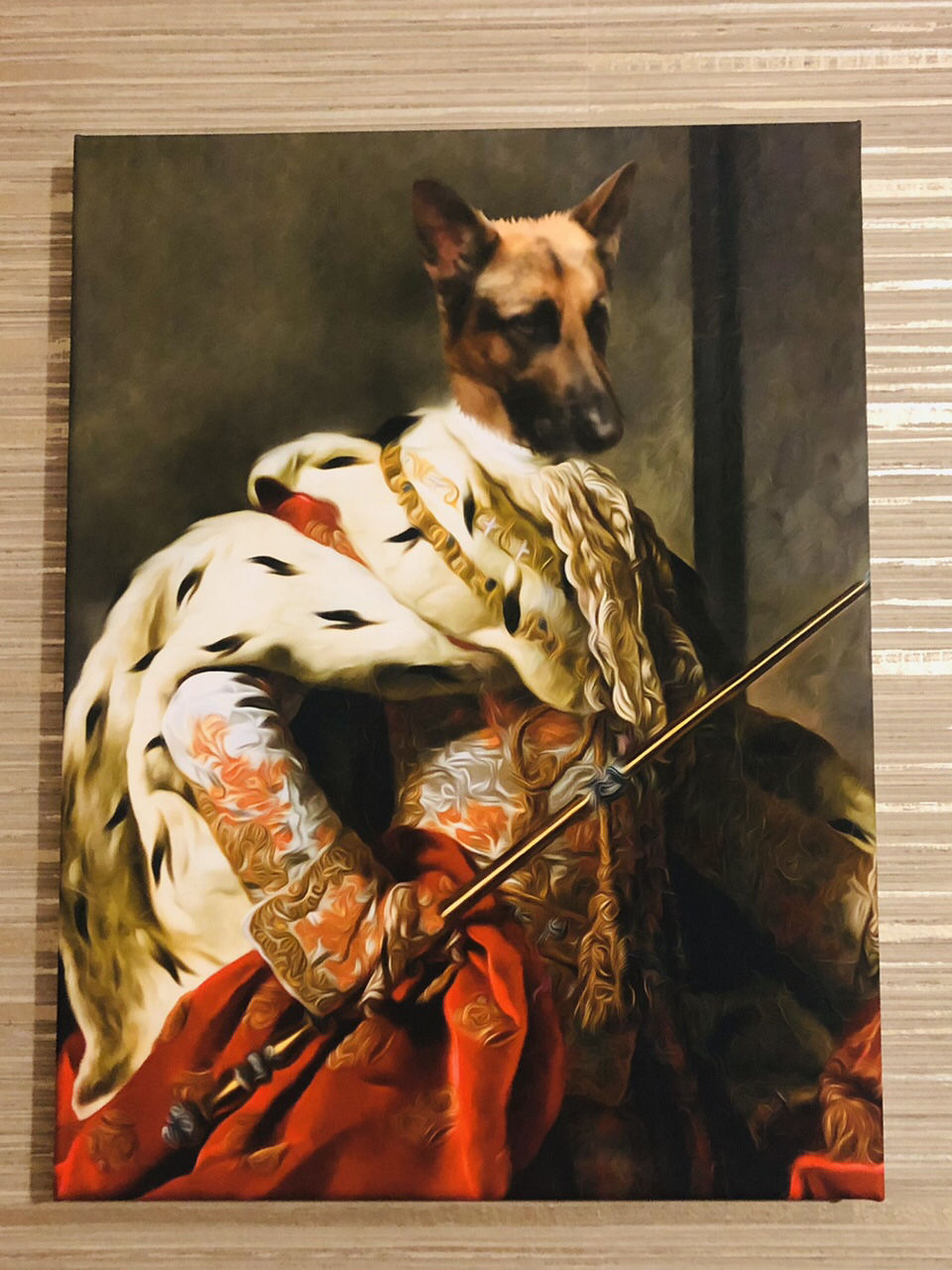 Customer photo review of The King: Custom Pet Canvas