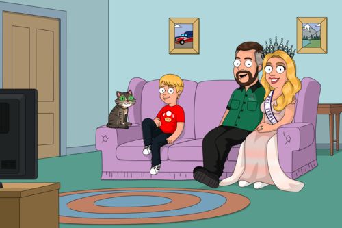Customer photo review of Family Guy Style Custom Portrait