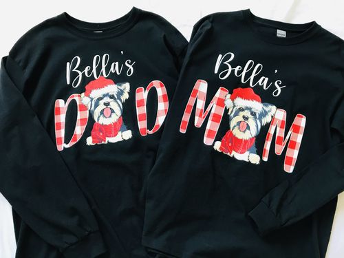 Customer photo review of Christmas Dog Mom/Dad - Personalized Custom Unisex Long Sleeve