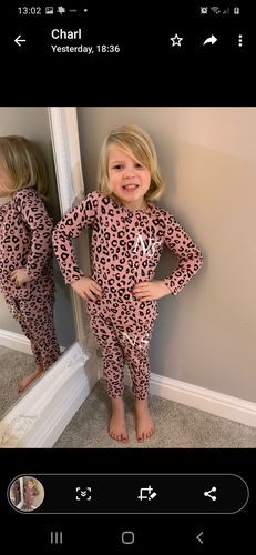 Customer photo review of Personalised Initial Wild Leopard Lounge Set (1-7 Years) (MRK X)