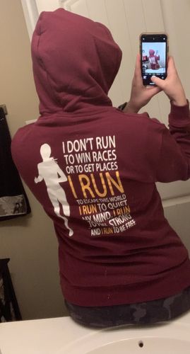 Customer photo review of Run Free Womens Hoodie