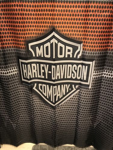 Customer photo review of Harley Davidson Motor Company Logo Shower Curtain