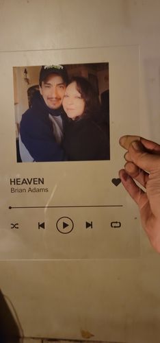 Customer photo review of Custom Song Plaque - The Best Anniversary Gift for Couples