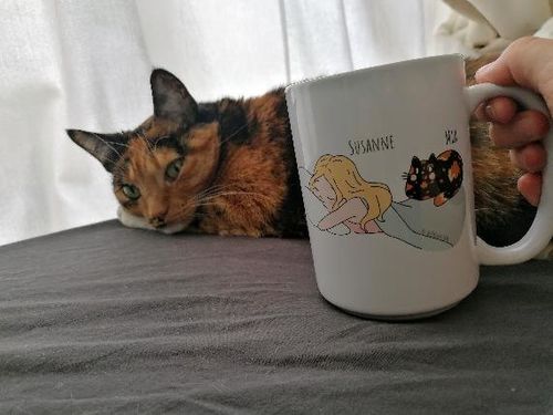 Customer photo review of Personalized Cat Mug