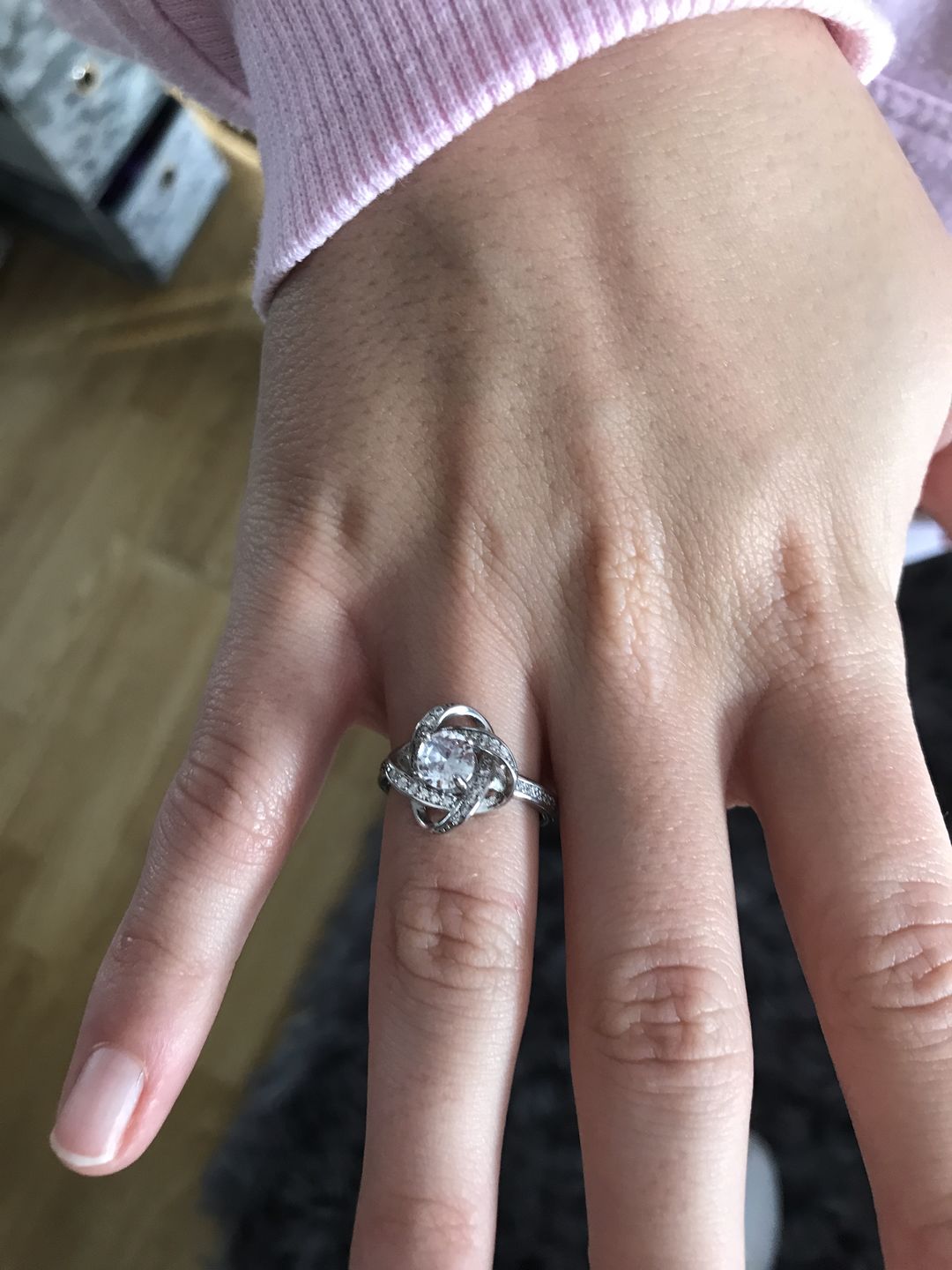 Customer photo review of Always My Daughter Forever My Friend | Love Knot Ring