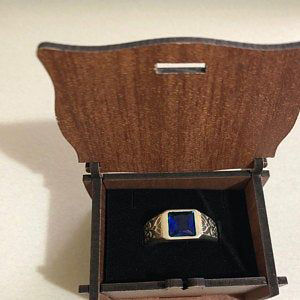 Customer photo review of Men's Ring with Blue SAPPHIRE in 925k SOLID Sterling Silver