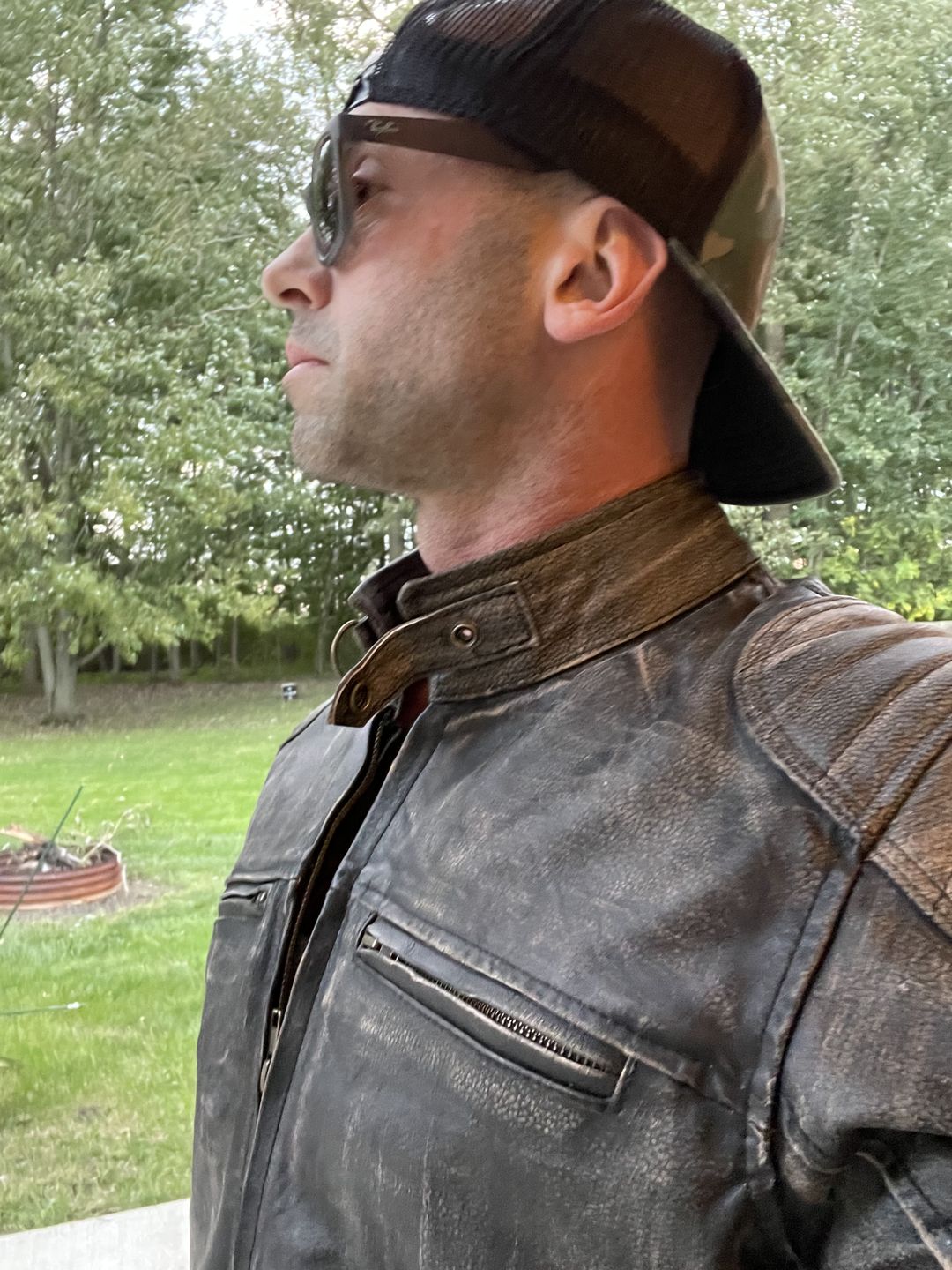Customer photo review of Vintage Buffalo Leather Jacket