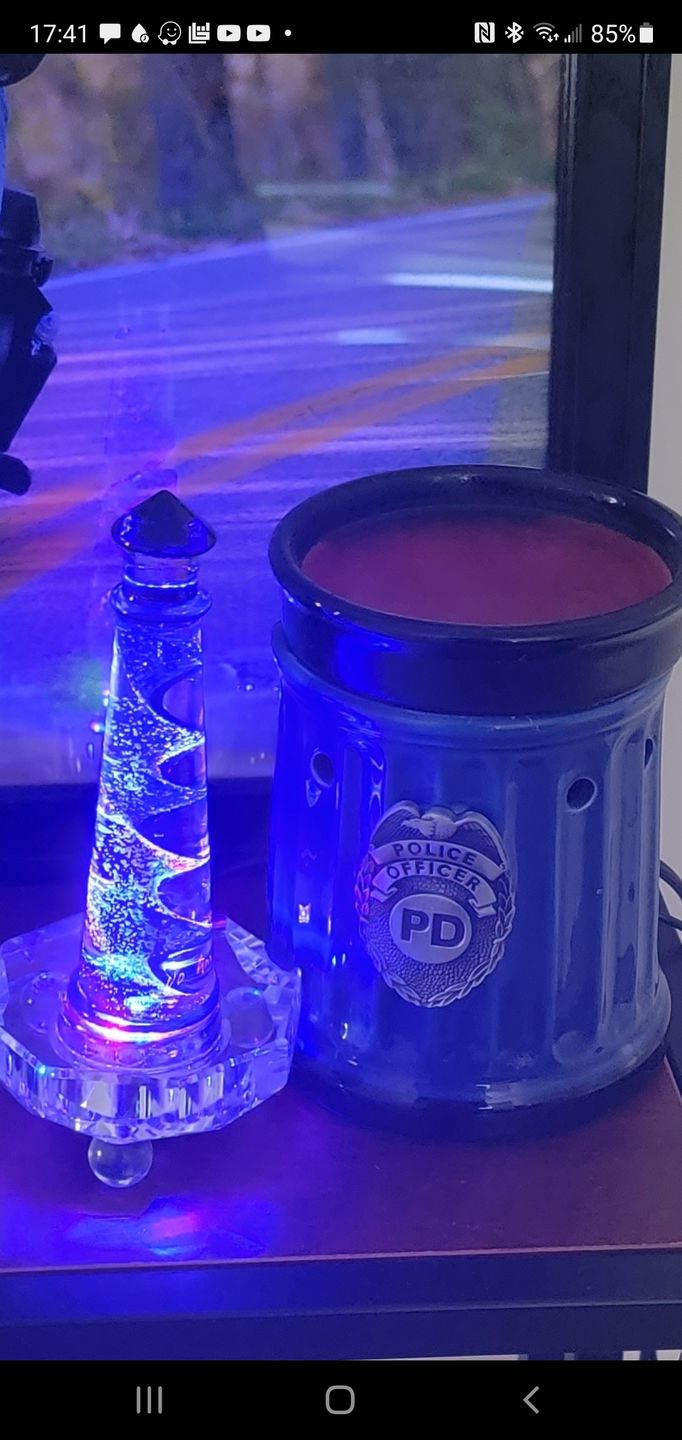 Customer photo review of Memorial Glass Lighthouse with Cremation Ashes