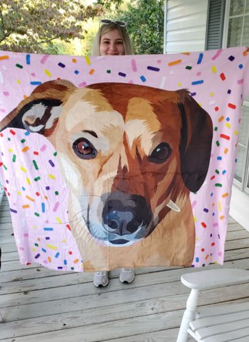 Customer photo review of Custom Pet Fleece Blanket