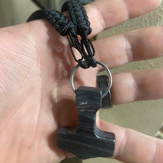 Customer photo review of Large Hand Carved Hematite Thor's Hammer