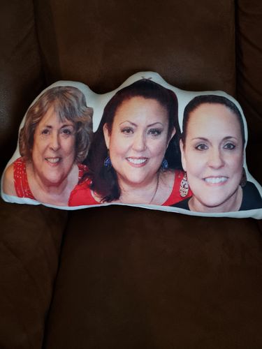 Customer photo review of Create A Custom Face Pillow