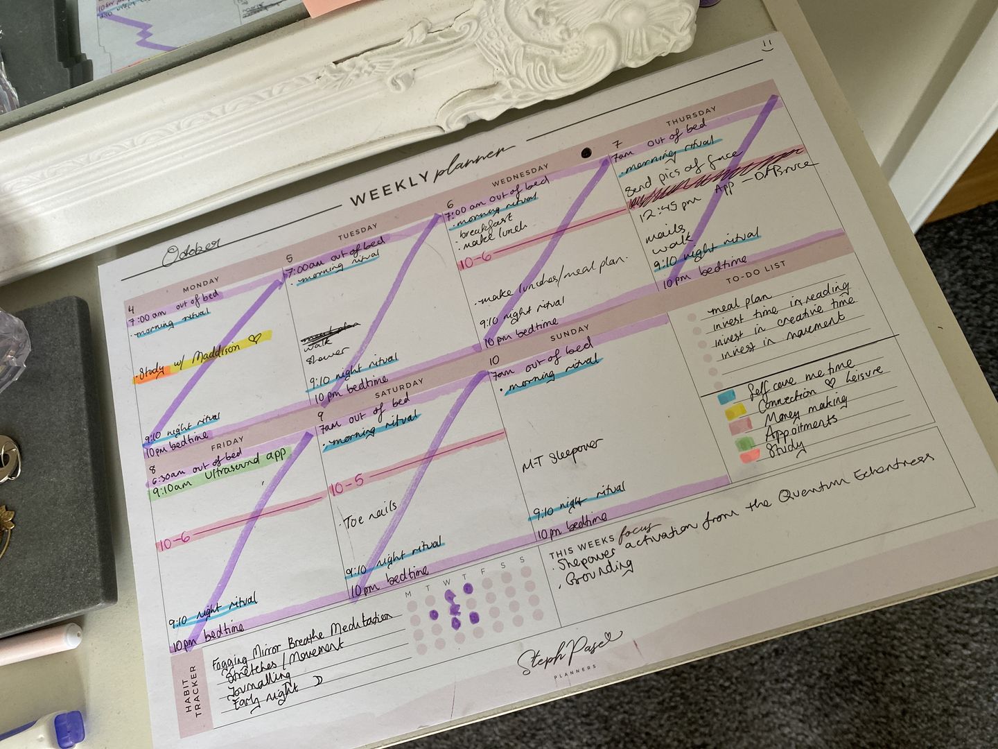 Customer photo review of NEW Signature Weekly Desktop Planner