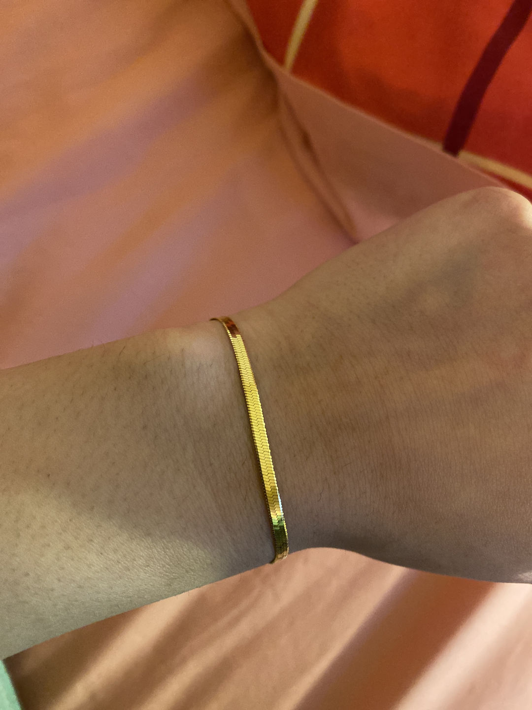 Customer photo review of Snake Skin Armband | 18K vergoldet