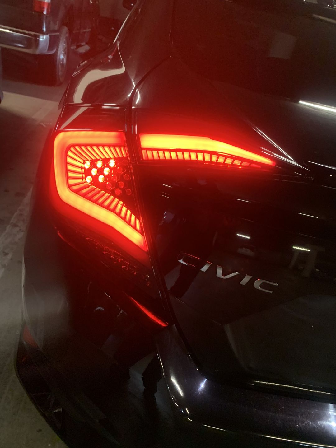 Customer photo review of Smoked Honeycomb LED Tail Lights w/Sequential Signal for 16-20 Honda Civic Sedan