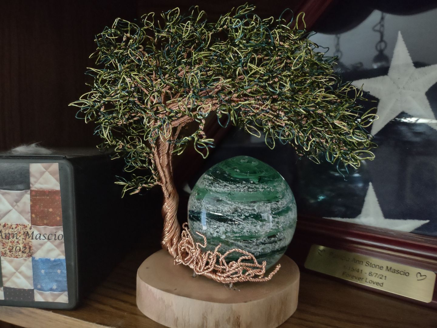 Customer photo review of Reading Tree Of Life with Tranquil Swirl Orb