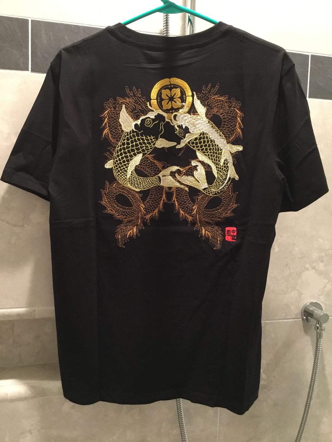 Customer photo review of Double Dragon & Koi Sukajan T-shirt