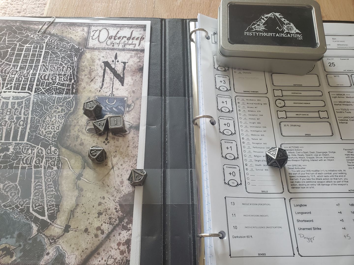 Customer photo review of ELDER RUNES BATTLE-WORN SILVER METAL DICE