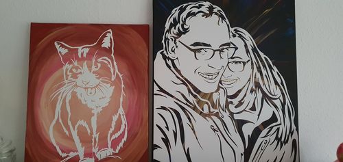 Customer photo review of Porträt auf Leinwand zum Selbermalen