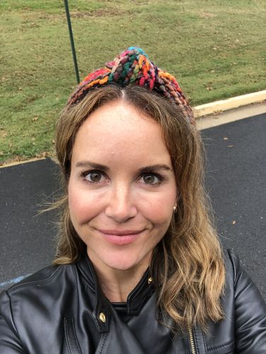 Customer photo review of DESERT RAINBOW MIXED YARN KNOTTED HEADBAND
