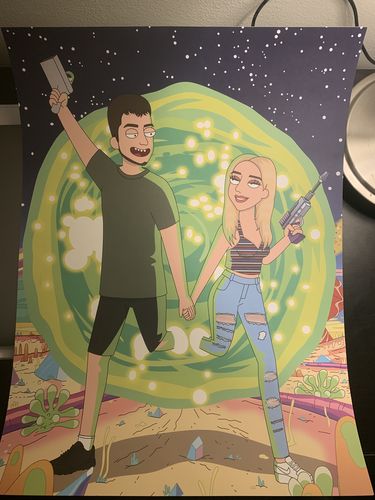 Customer photo review of 'Rick and Morty' Custom Portrait