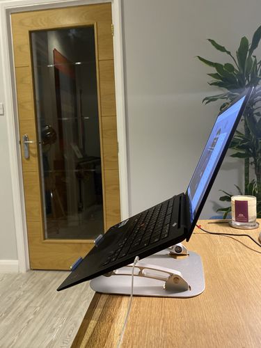Customer photo review of Laptop Stand | Home Office Edition