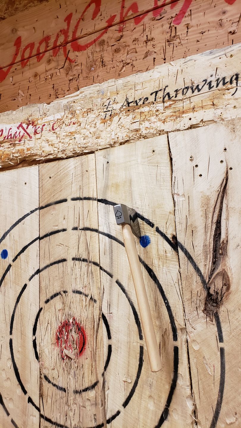 Customer photo review of Ace of Spades Throwing Axe (2nd Generation)