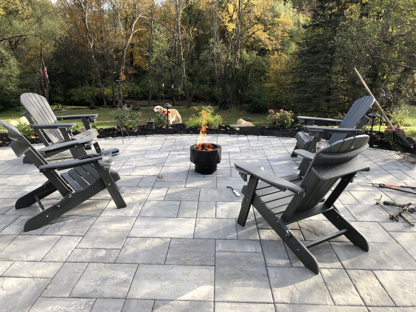 Customer photo review of Set of 4 - DuraWeather Poly® King Size Folding Adirondack Chair with Collapsible Cup Holders